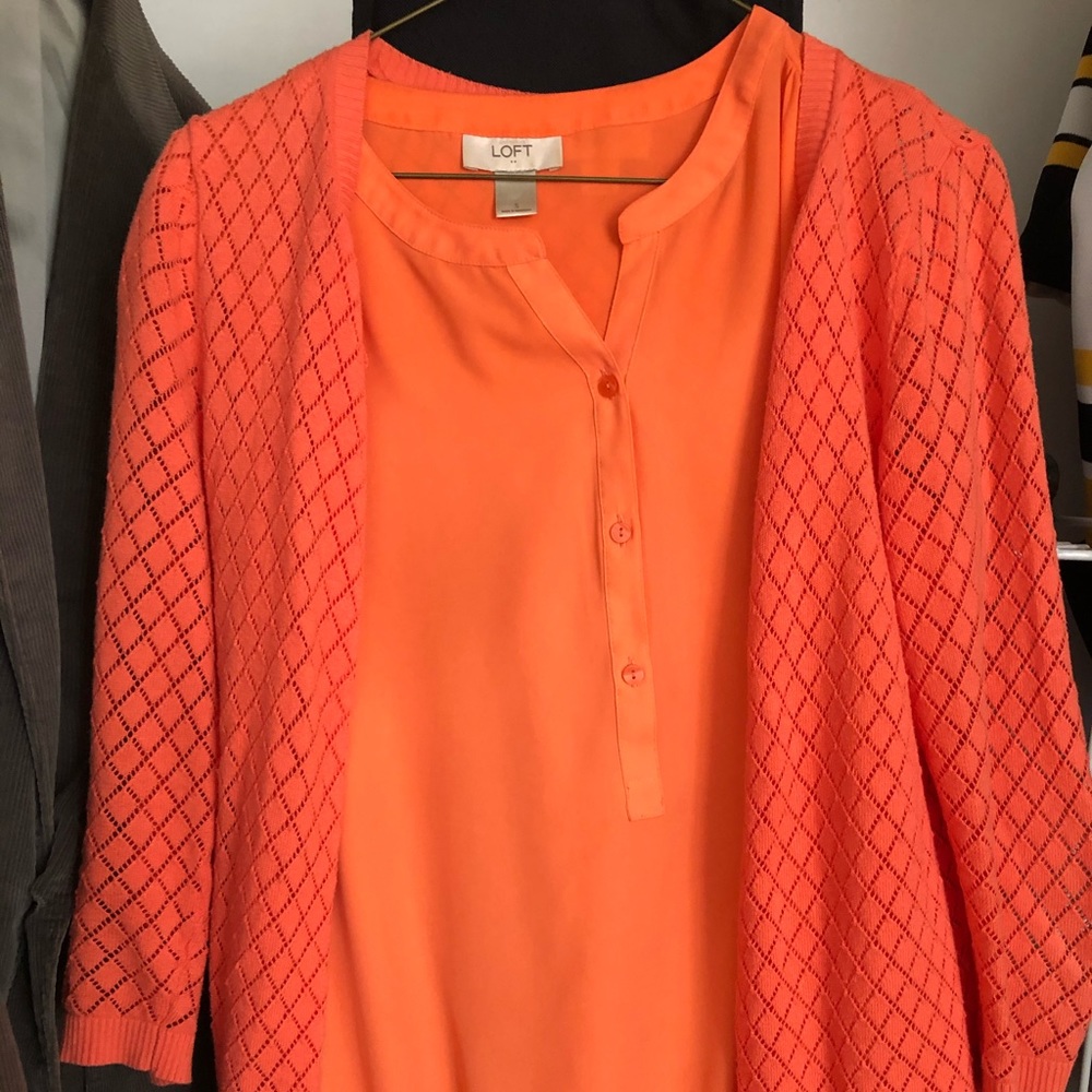 Loft blouse and cardigan